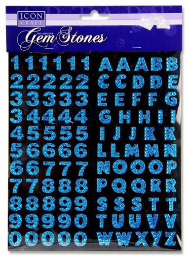 Picture of GEM STONES LETTERS & NUMBERS BLUE
